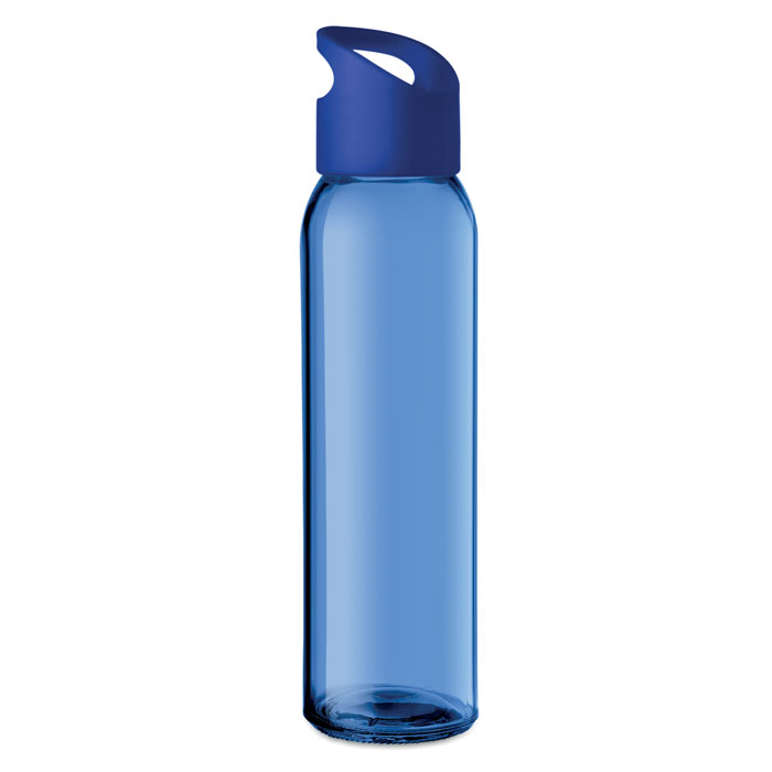 Bouteille de sport publicitaire en verre 470 ml - Praga Bleu royal